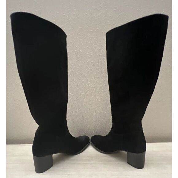 Lucky Brand Womens Sz 6M/36 Black Suede Pull On Knee High Boots $200 - Picture 7 of 8